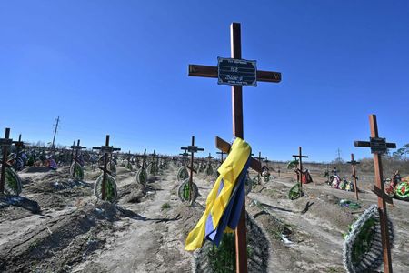 A cross on a grave.