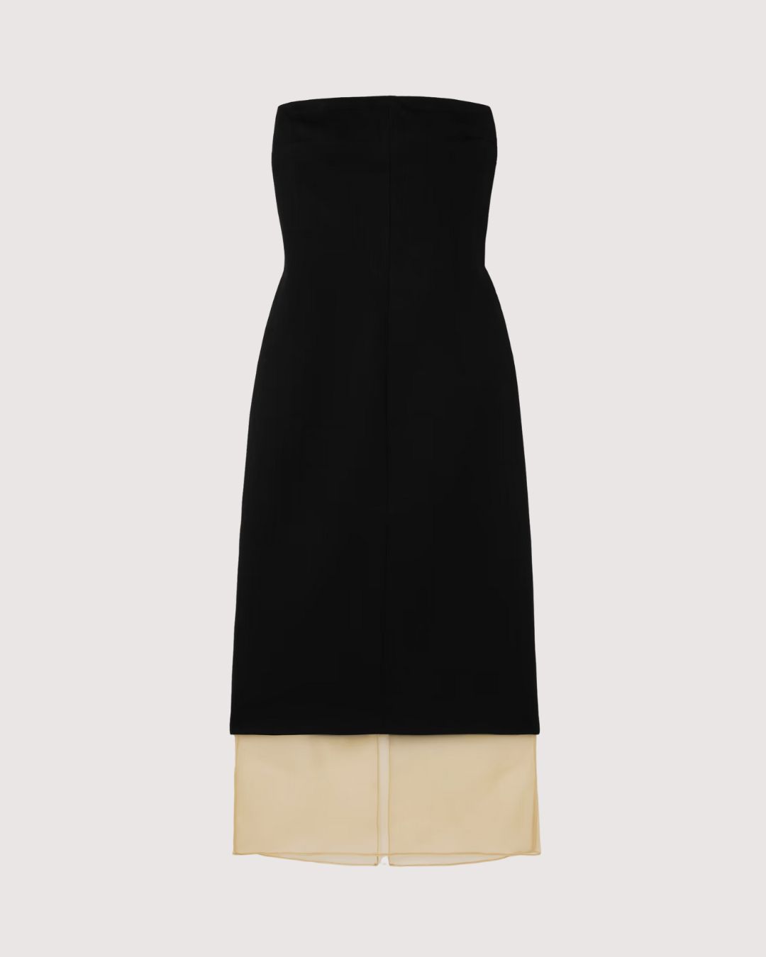 Issia Strapless Silk Organza-Trimmed Crepe Dress