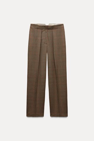 Zw Collection Check Darted Trousers