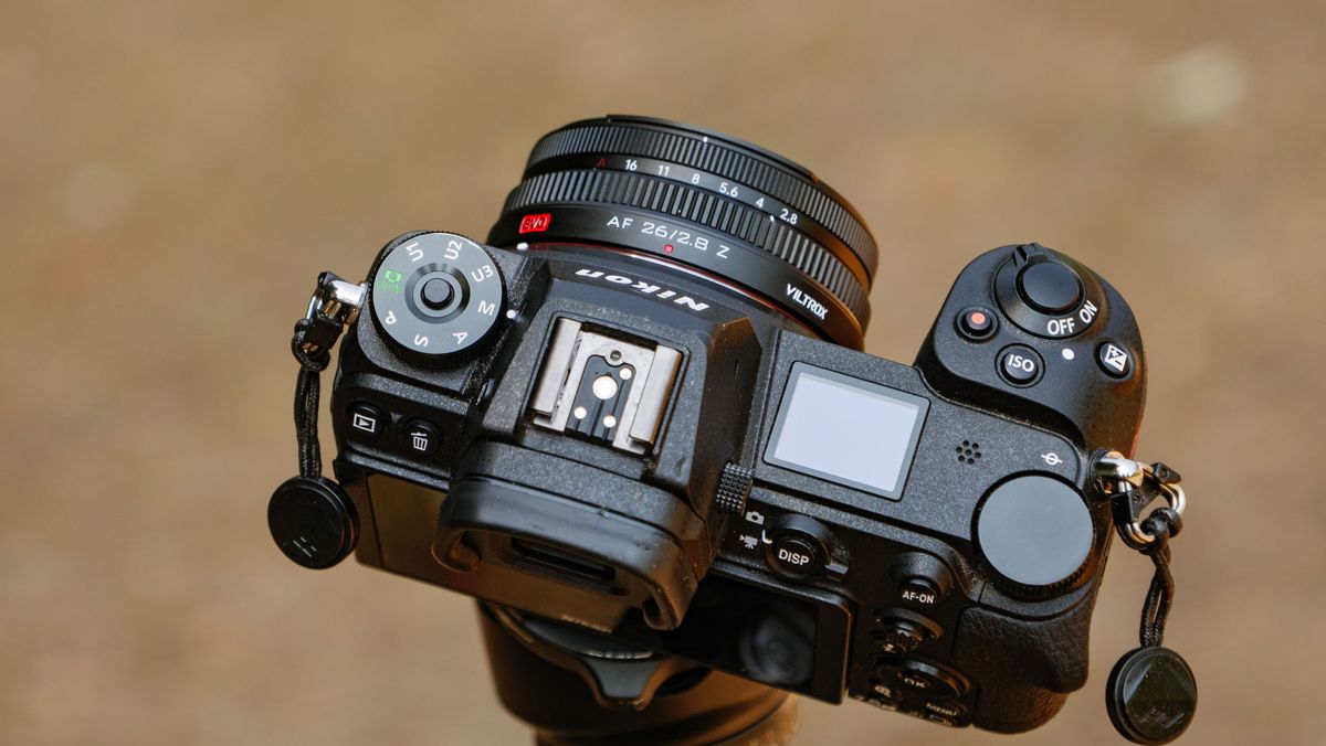 Viltrox AF 26mm F2.8 EVO 'pancake' lens attached to a Nikon mirrorless camera