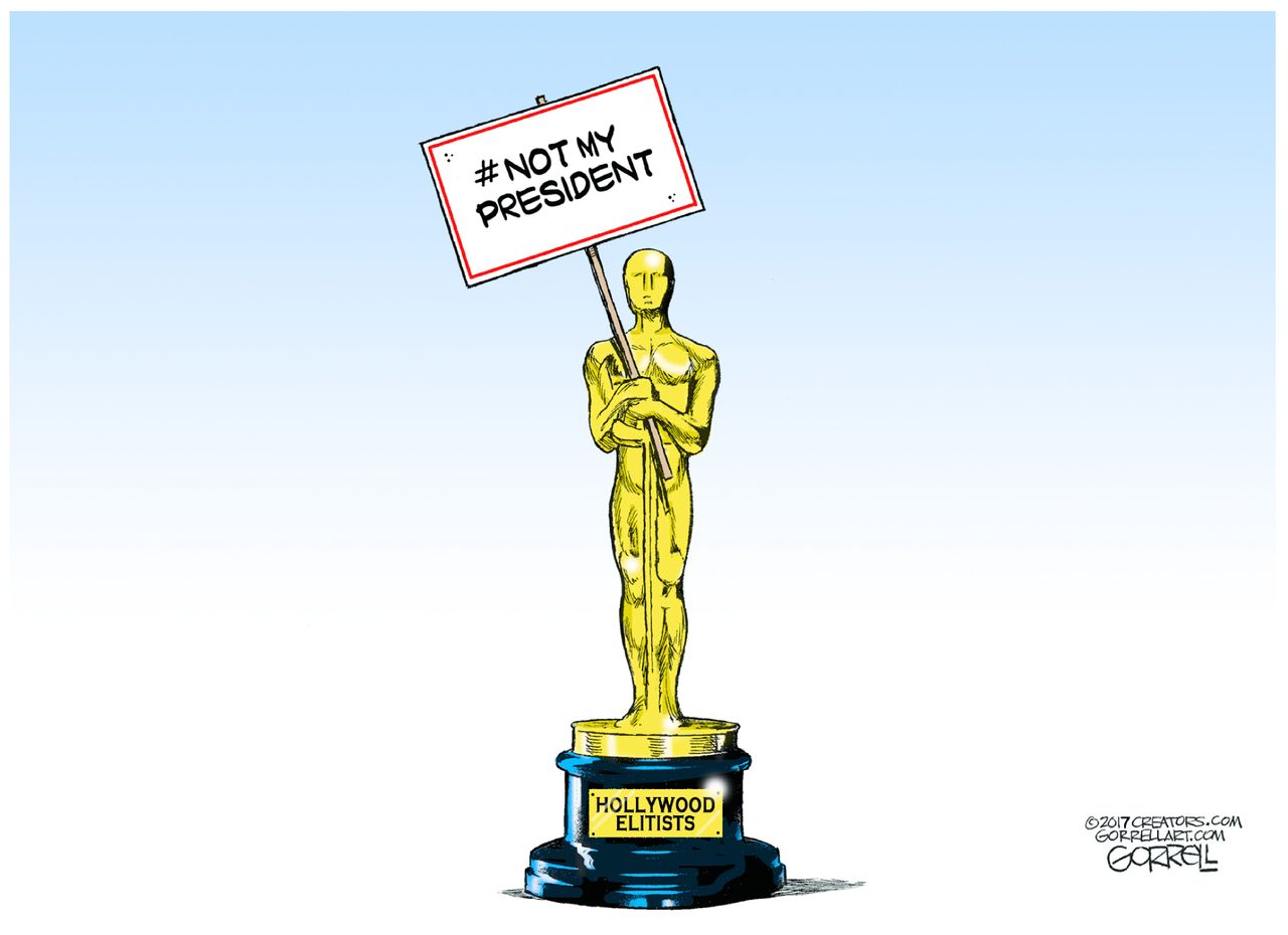 Political Cartoon U.S. Oscars Not My President celebrities