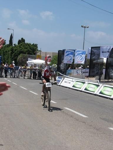 Patrick Gallati (Switzerland) celebrates third place.