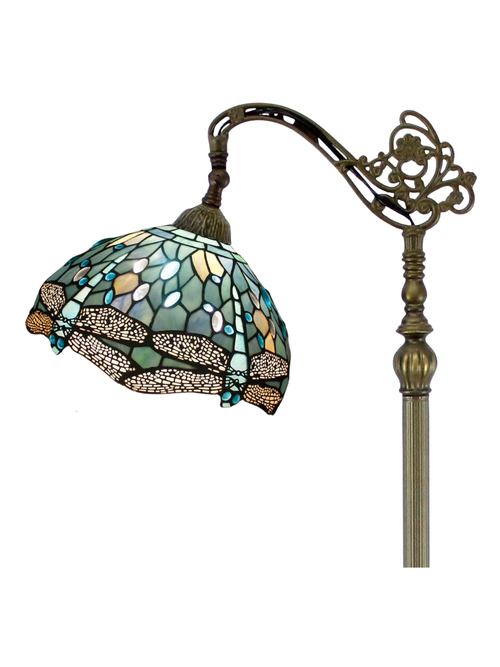 Adhley Tiffany-Style Dragonfly Floor Lamp