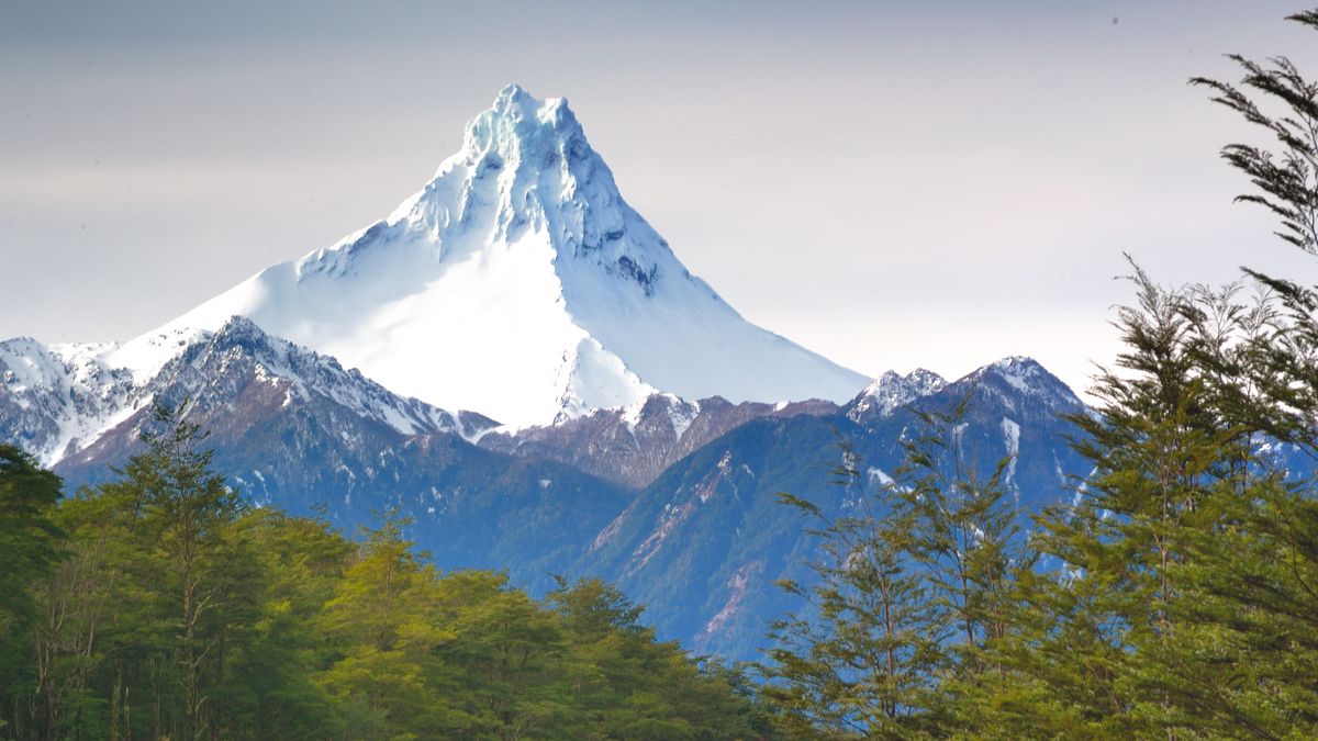 Volcano Puntiagudo seen from Petrohue area