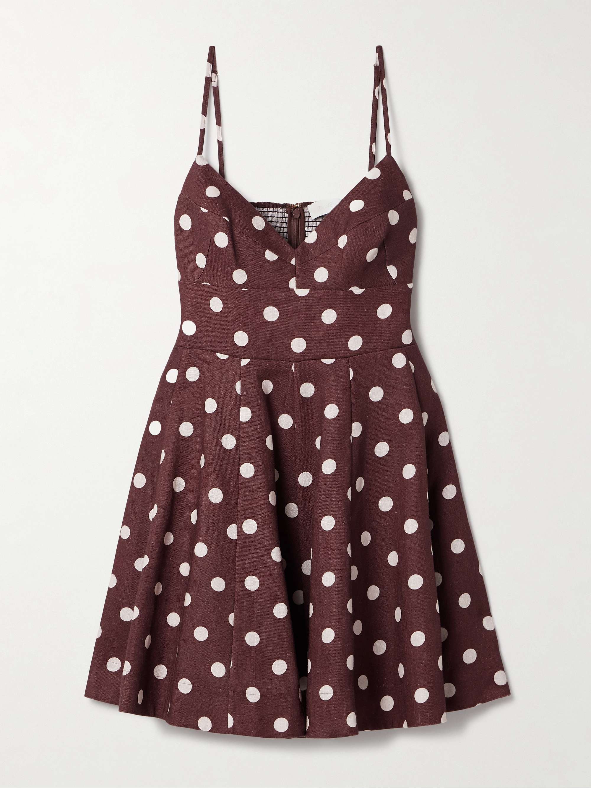 Acacia Polka-Dot Linen Mini Dress