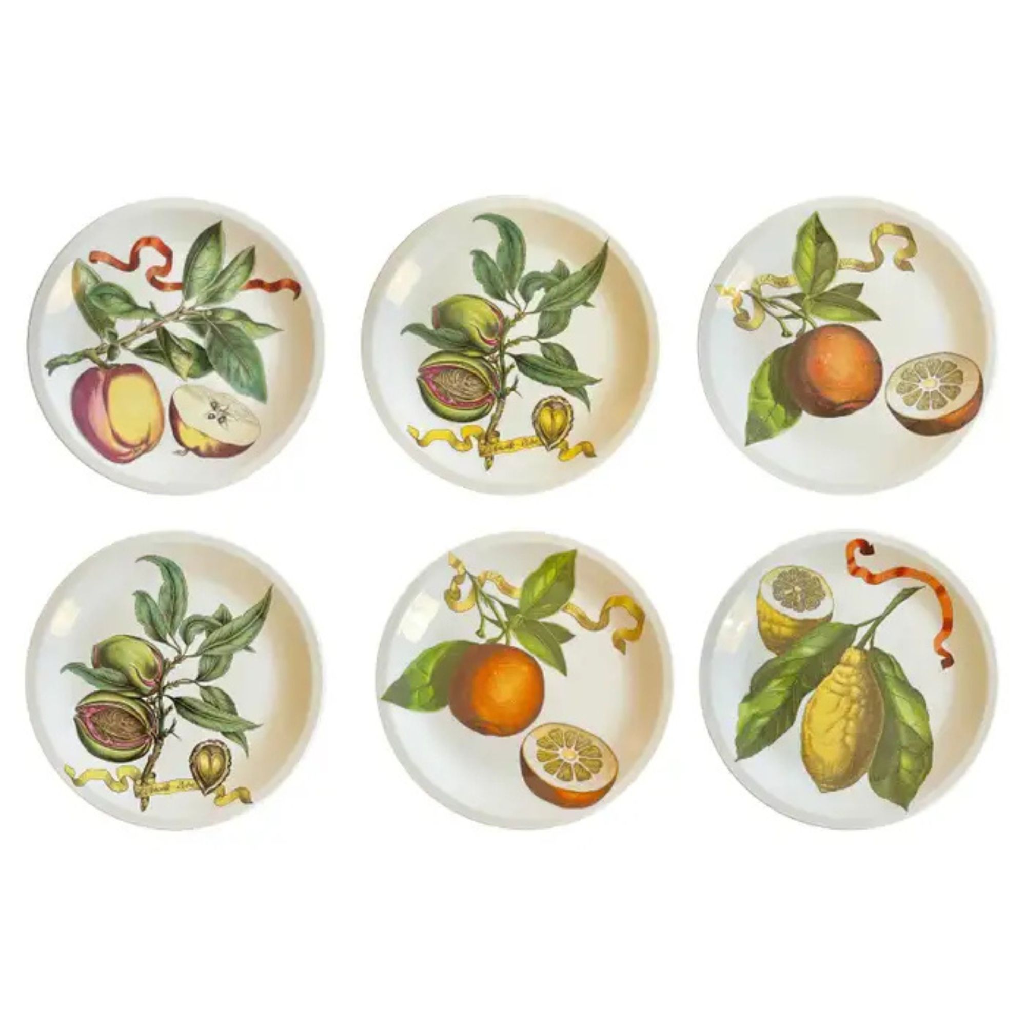 6 Fruit Plates Collection by Villeroy & Boch Septfontaines, Luxembourg, 1970s
