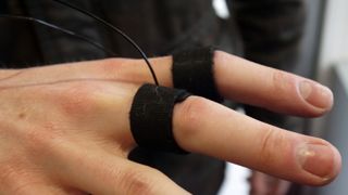 Sensors were strapped to two fingers