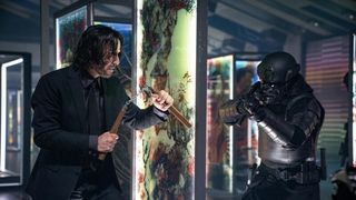 Keanu Reeves fights with nunchucks in John Wick: Chapter 4