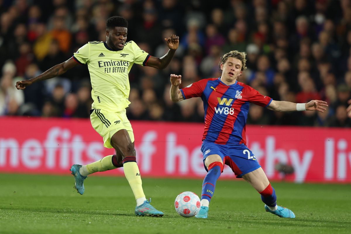 Thomas Partey (left) was injured in Arsenal’s loss at Crystal Palace.