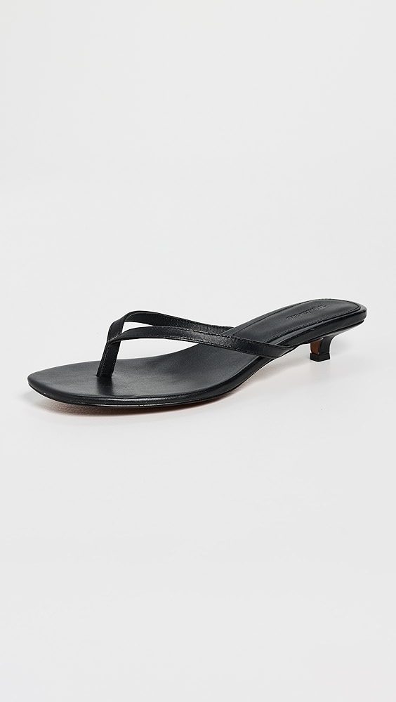Madewell the Chiara Kitten Heel Thong Sandal in Leather
