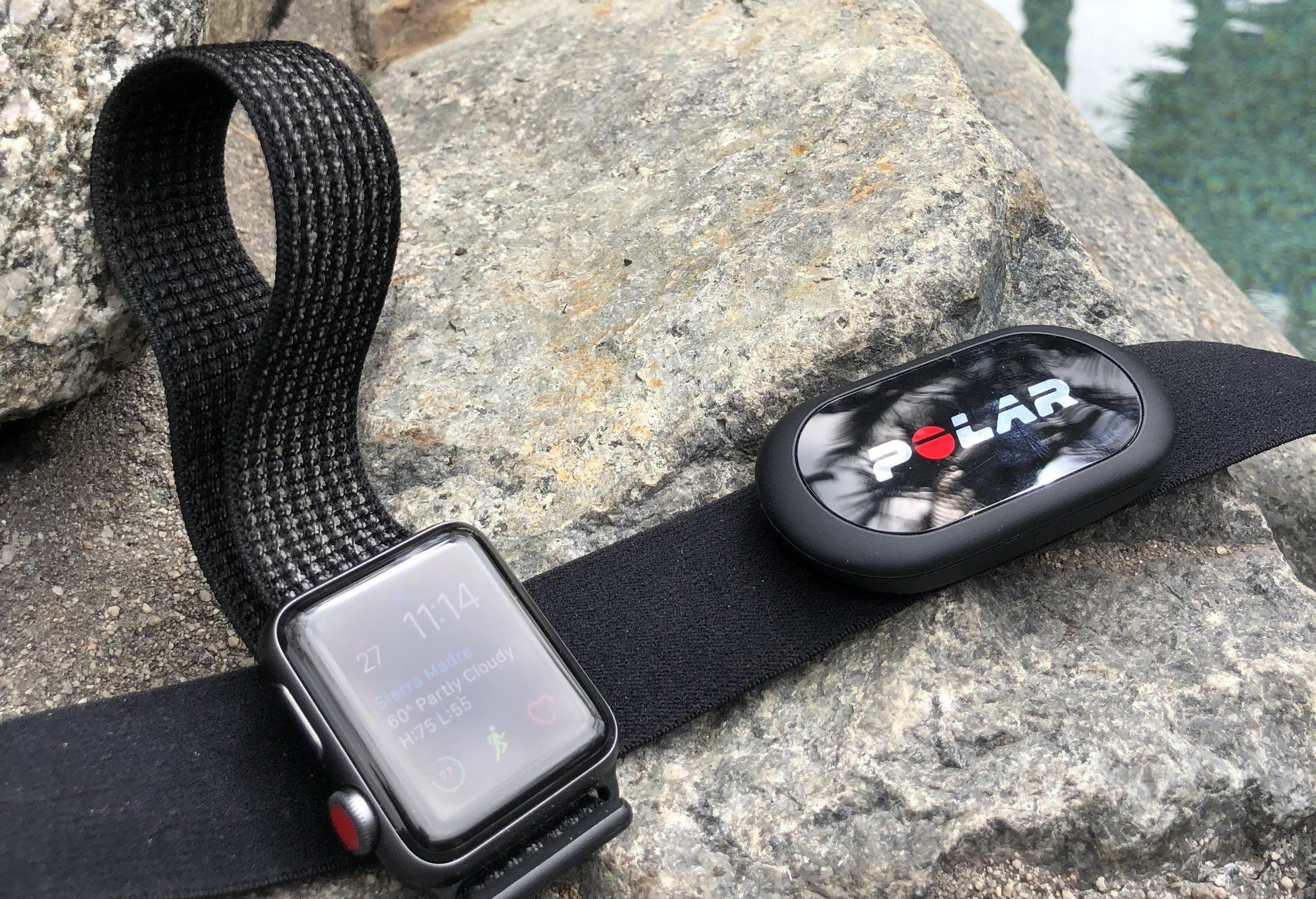 Fitness watch with online chest strap