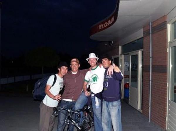 Cush, 'the dog', Russ and me in post crit 'relax mode'