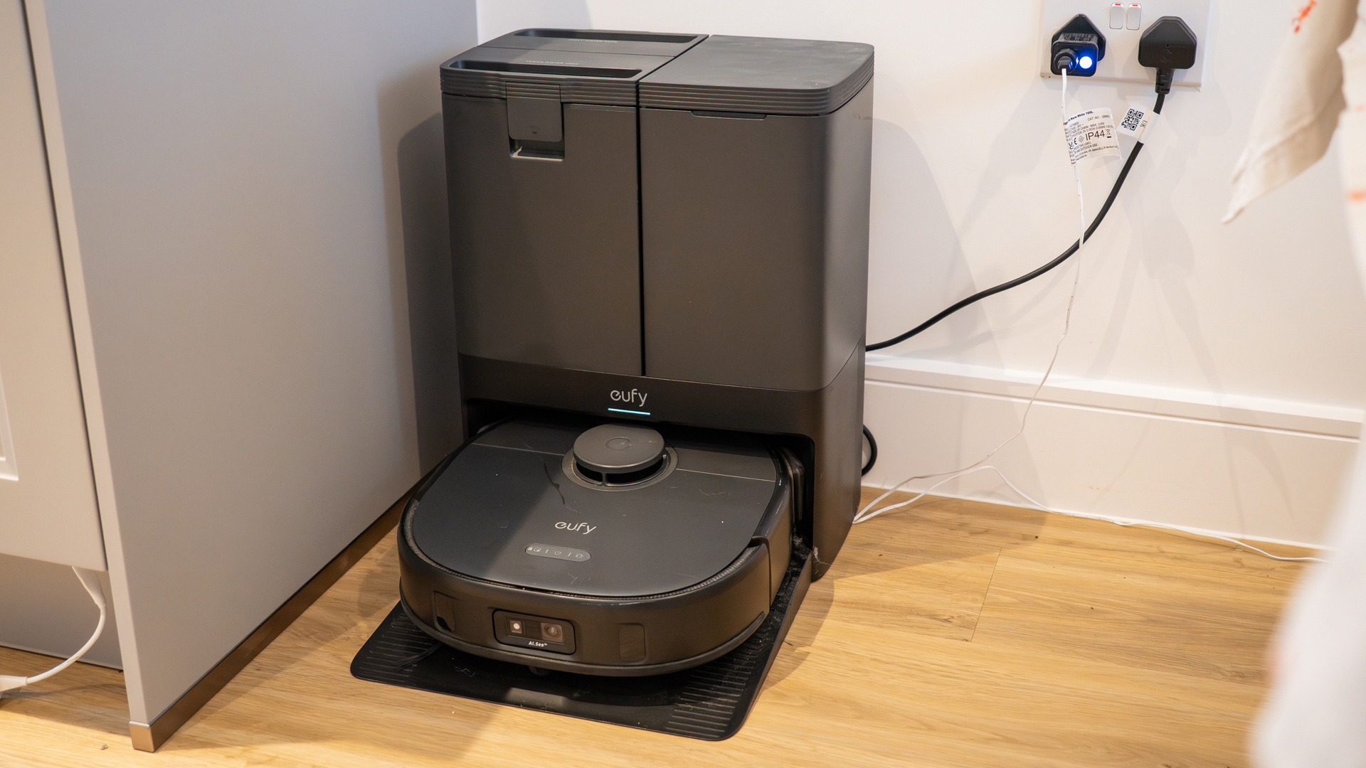 Eufy robot vacuum in its dock
