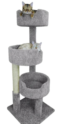 New Cat Condos 3 Level Grey Deluxe Kitty Pad RRP: $158.04 | Now: $88.42 | Save: $69.62