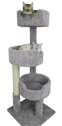 New Cat Condos 3 Level Grey Deluxe Kitty Pad