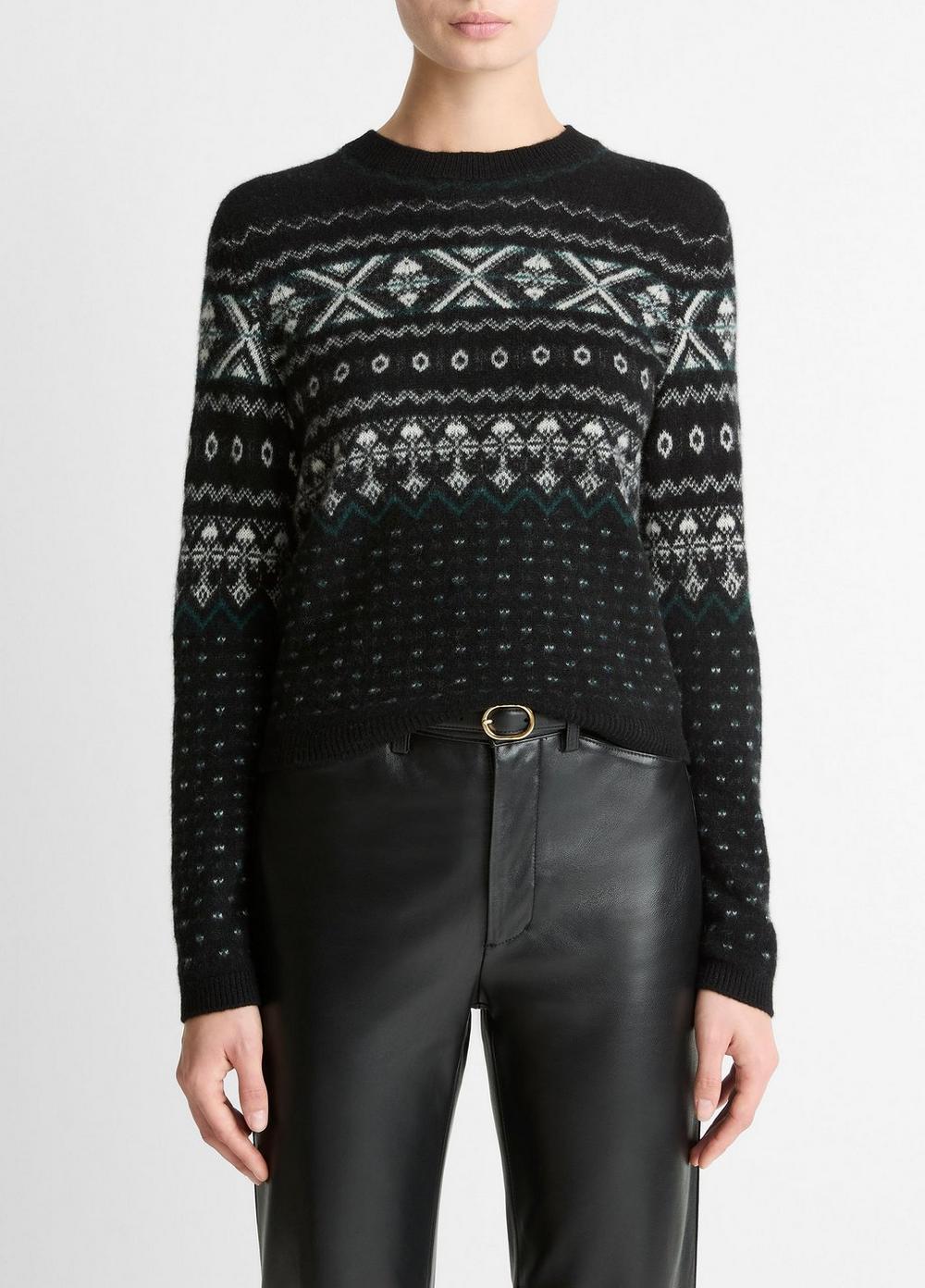 Vince Fair Isle Plush Cashmere Sweater