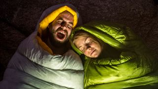 Man and woman in a sleeping bag