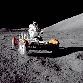 Cernan Driving the Rover Image