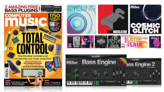Computer Music magazine's March front cover alongside image depicting the free samples and software of the month
