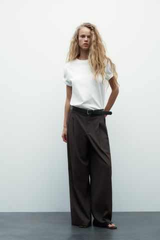 Double Pleat Trousers With Belt