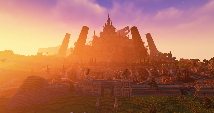 A screenshot shows Breath of the Wild&#039;s map recreated in Minecraft.