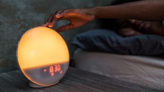 A sunrise alarm clock