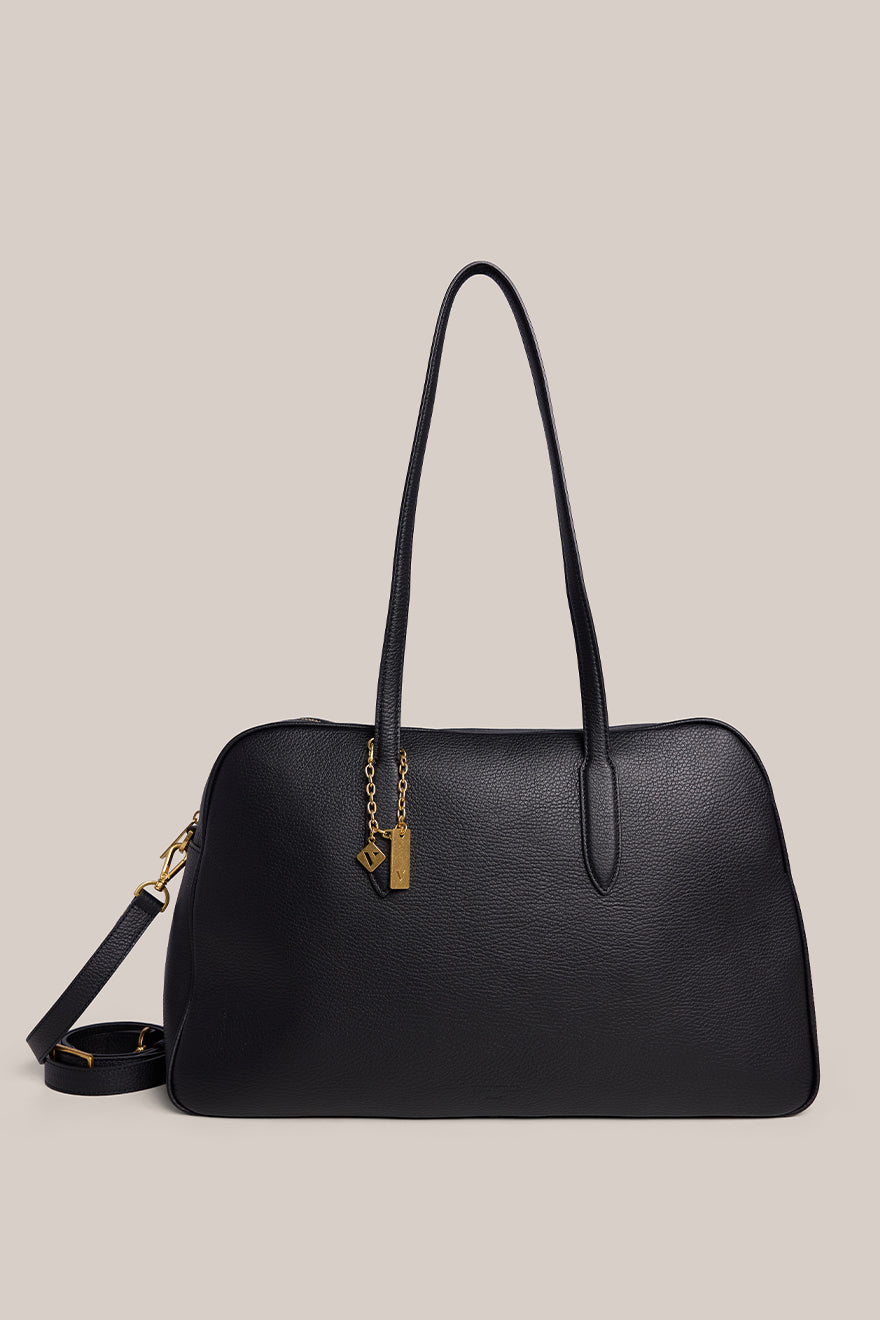 Vera Black Large Bowler Bag