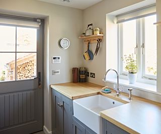 small utility room with stable door