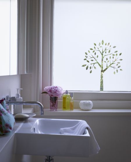 bathroom window ideas Window film in bathroom 