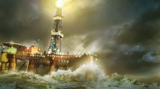 Oilrig on a stormy sea