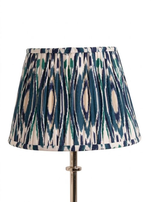 Izara Ikat Patterned Gathered Tapered Lamp Shade
