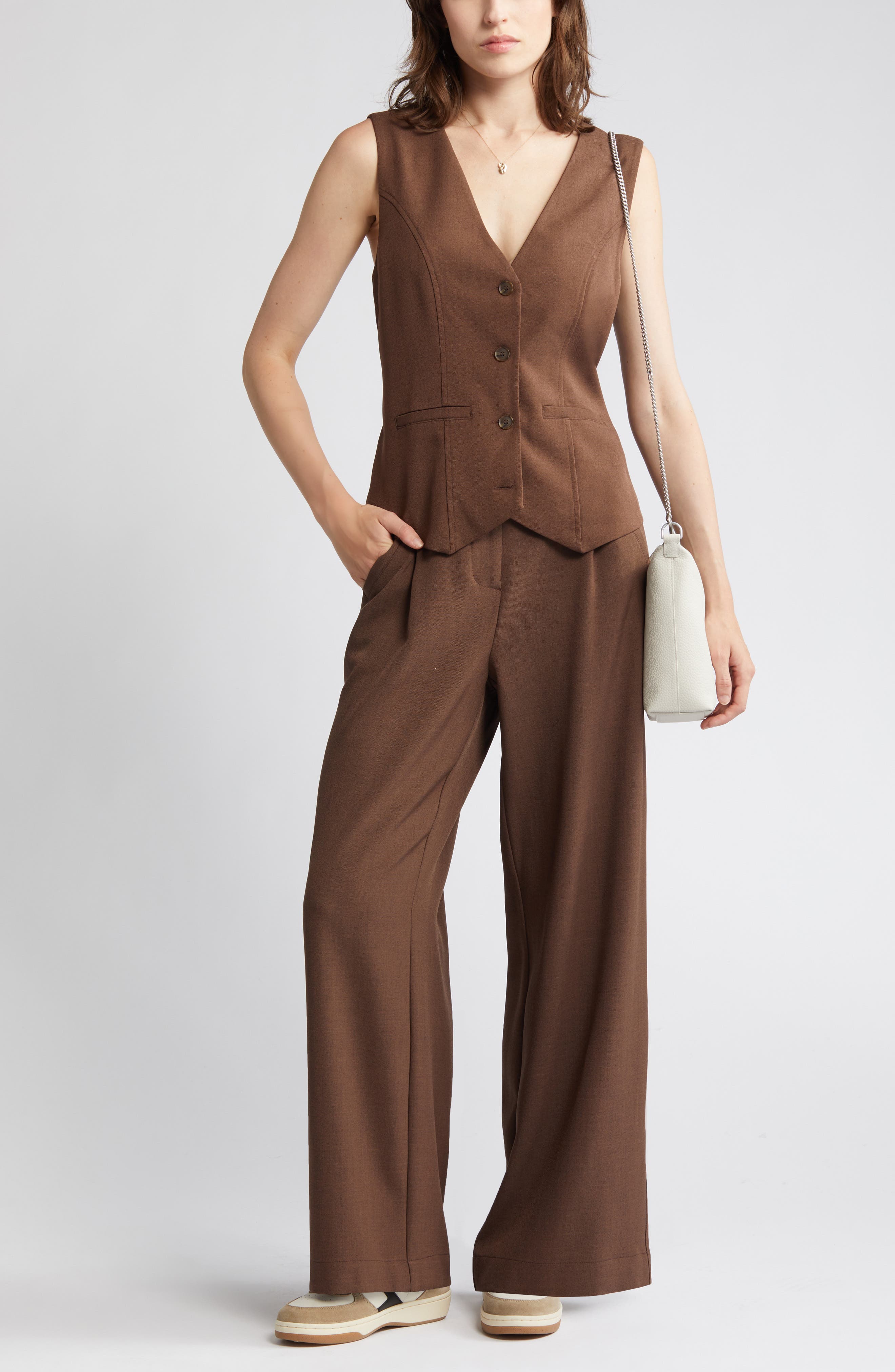 Relaxed Fit V-Neck Vest