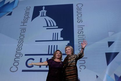 Rep. Linda Sanchez and Hillary Clinton