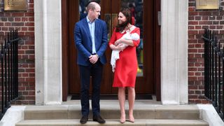 Duchess Catherine Prince William Royal Baby hospital red dress