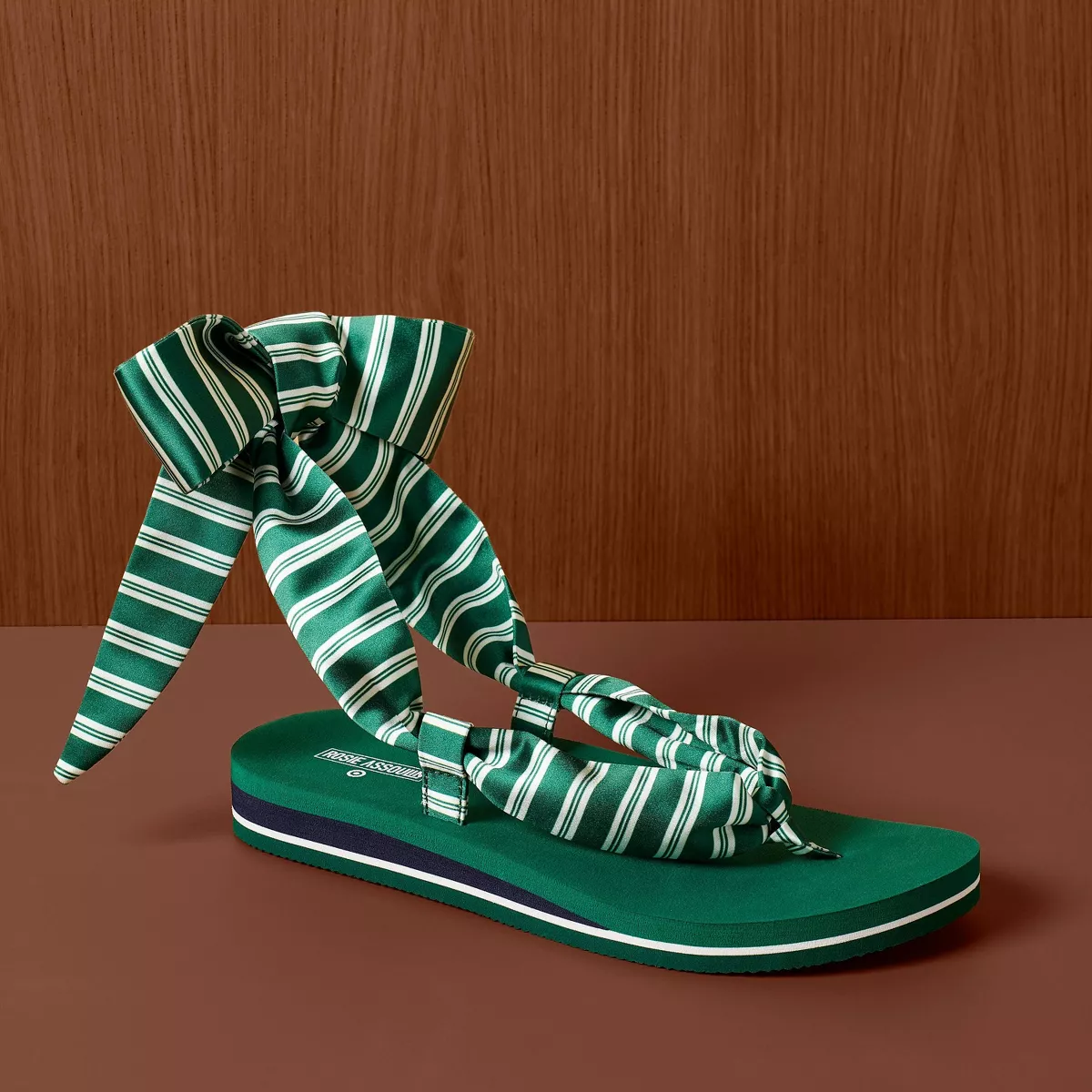 Women's Striped Wrap Sandals - Rosie Assoulin X Target Green 6