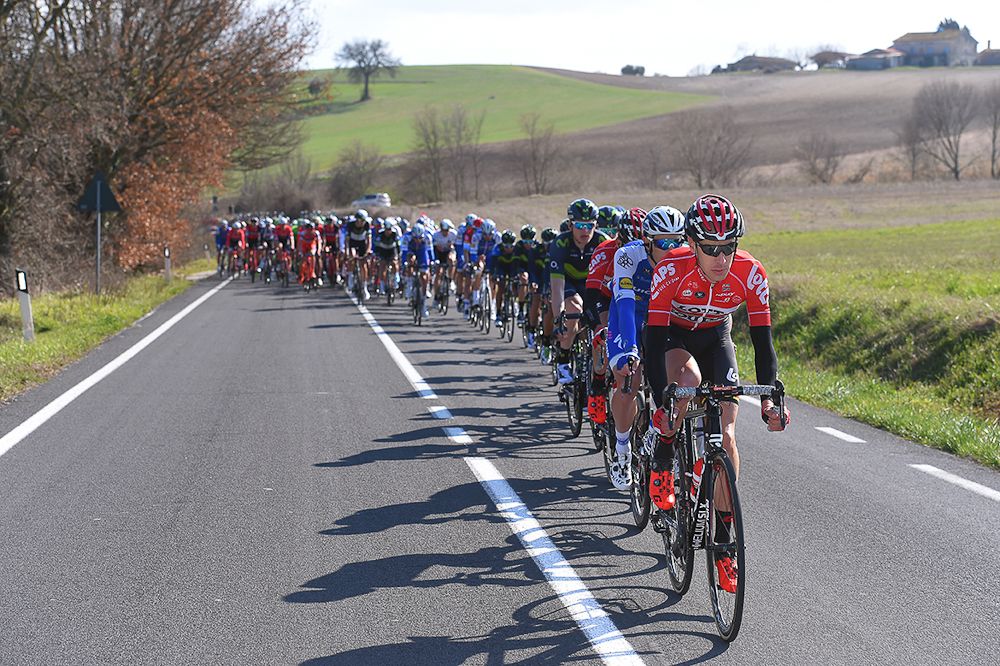 Bart De Clearcq on the front of the peloton during stage 6 at Tirreno-Adriatico