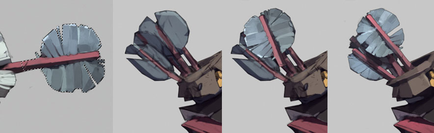 Close ups of the arrows