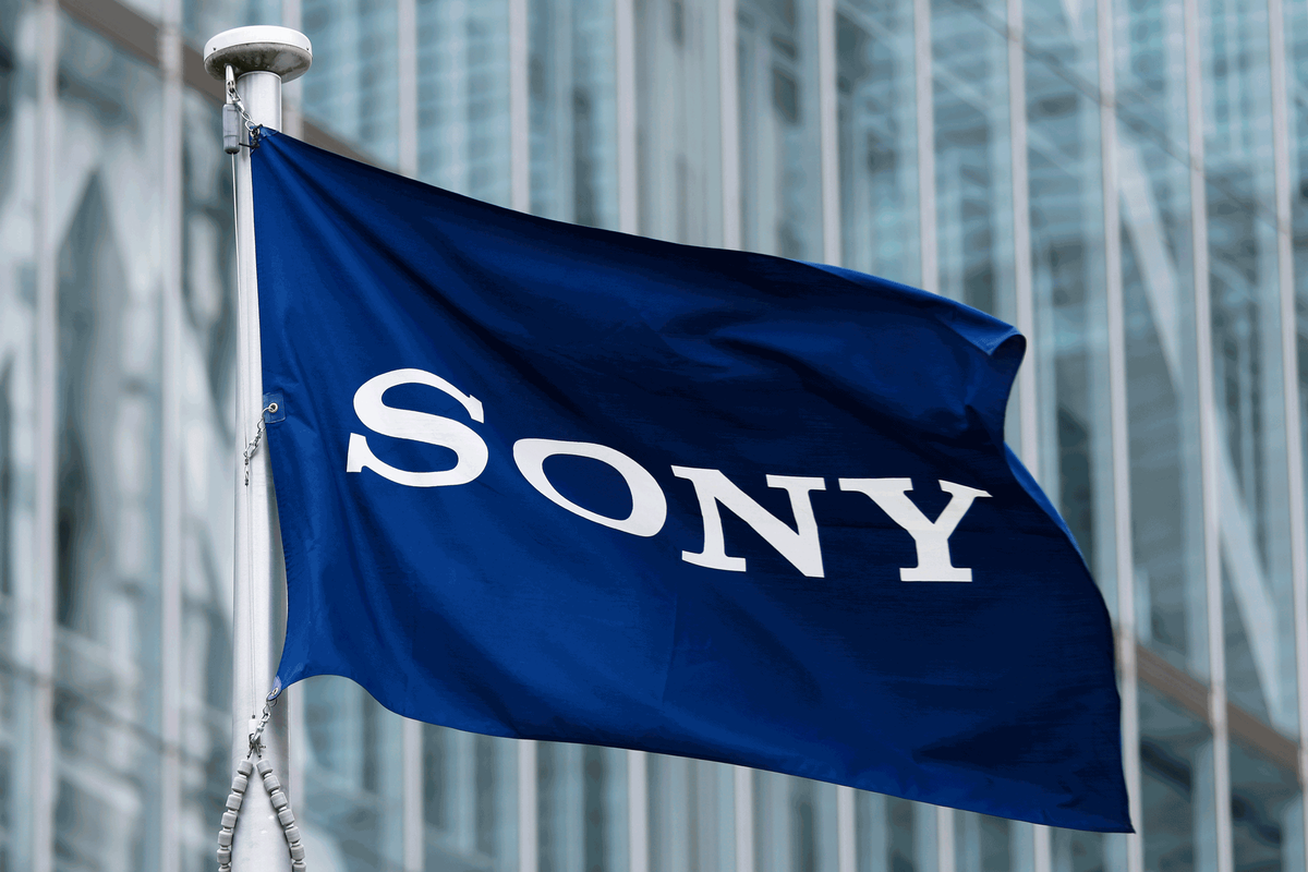 A flag bearing the Sony Group Corp. logo outside the company&#039;s headquarters in Tokyo, Japan, on Thursday, June 6, 2024. The Japanese company said it expects sales revenue to be ¥12.3 trillion in the year through March 2025. Photographer: Kiyoshi Ota/Bloomberg via Getty Images