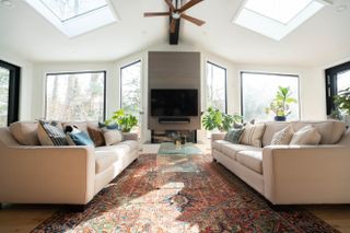 Persian rug central in living room
