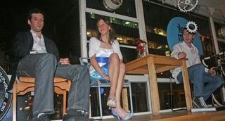 A good shot of the shoes while answering questions at Look Mum No Hands.