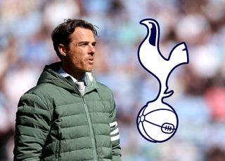 Scott Parker with the Tottenham badge