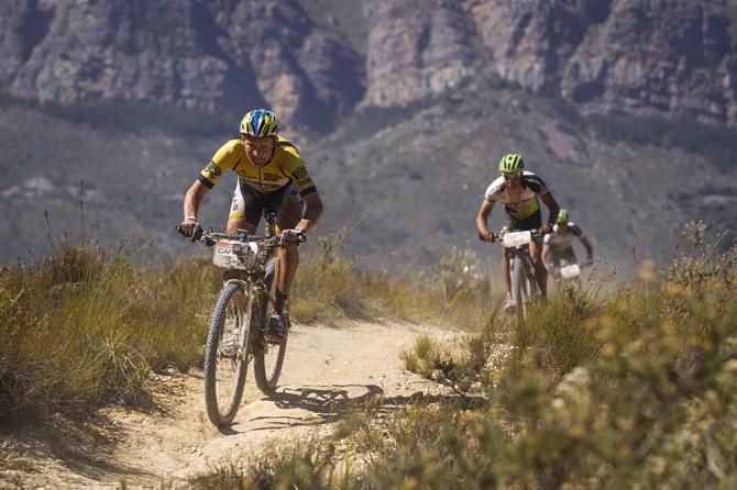 Race leader Urs Huber of Team Bulls