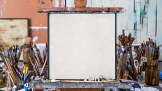 Oil paint canvas - a white canvas