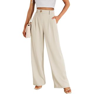 Lillusory Wide Leg Dress Pants Womens 2024 Summer High Waisted Professional Business Office Interview Outfits Casual Work Wear Trousers Dressy Attire Beige