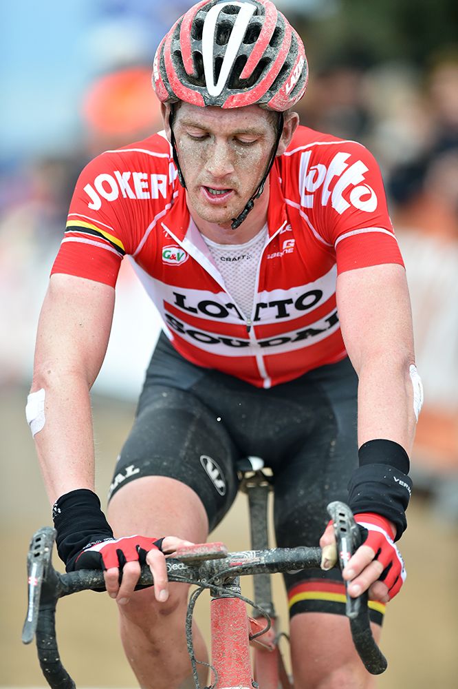 Jurgen Van Den Broeck (Lotto Soudal) at the end of a tough day at the Vuelta a Andalucia.