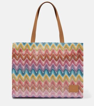 Zigzag Large Canvas Tote Bag