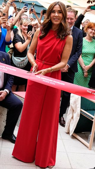 Queen Mary of Denmark launches the opening of the Danish pavilion at the Maison du Danemark on the Champs-Elysées