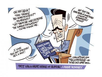 Romney in stitches