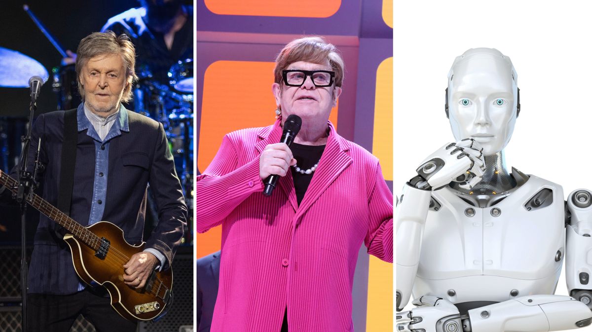 Paul McCartnet, Elton John, Robot collage