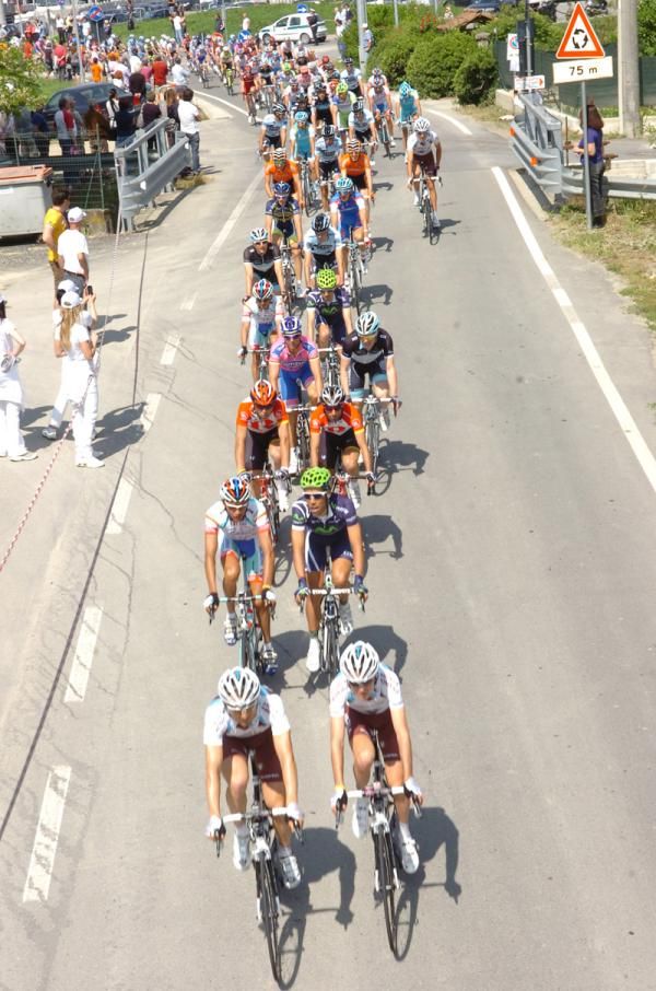 The Giro d'Italia peloton on stage 2